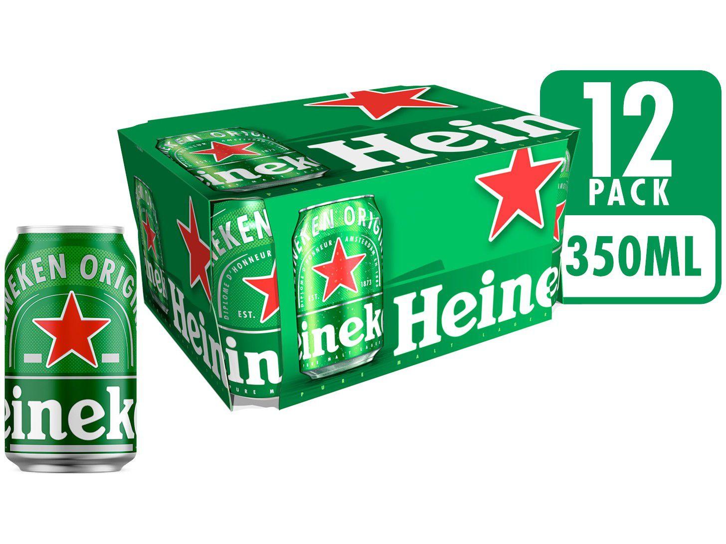 Heineken lata de 350ml Caixa com 12 unidades