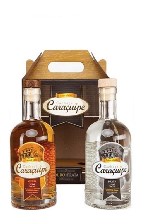 Kit Cachaça  Caraçuipe Ouro e prata 375ml