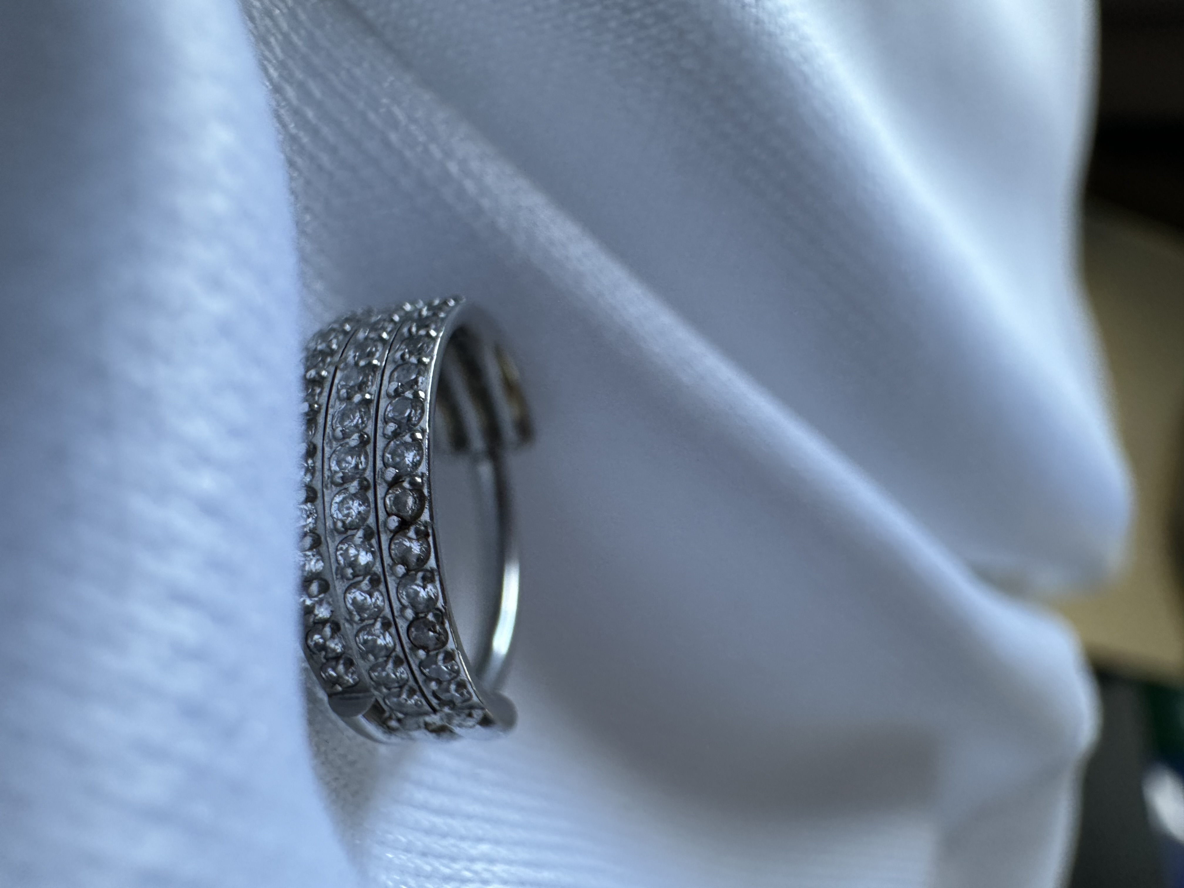 Argola 3 linhas de zircônias