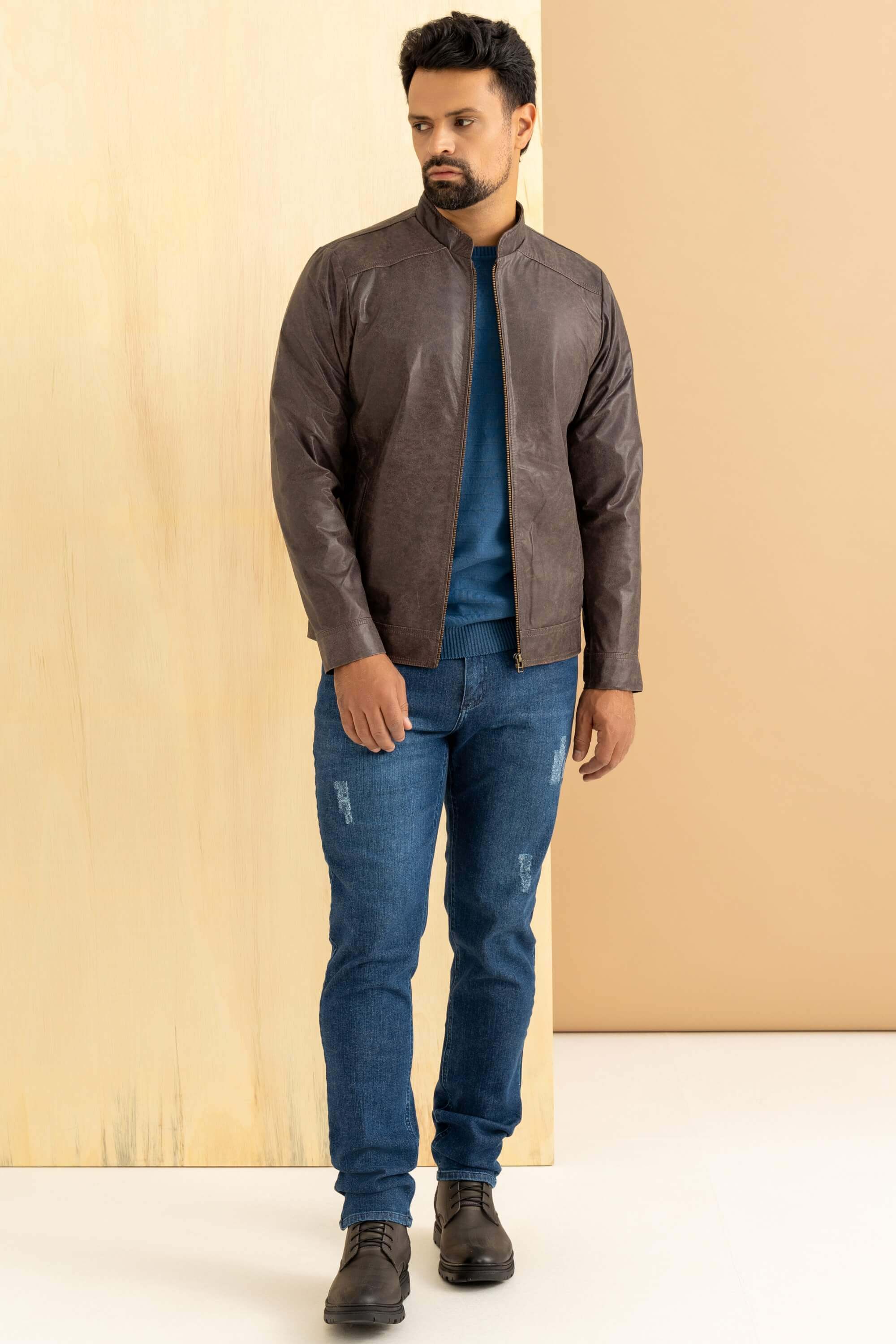 Jaqueta de Couro Bovino Legítimo - Javali