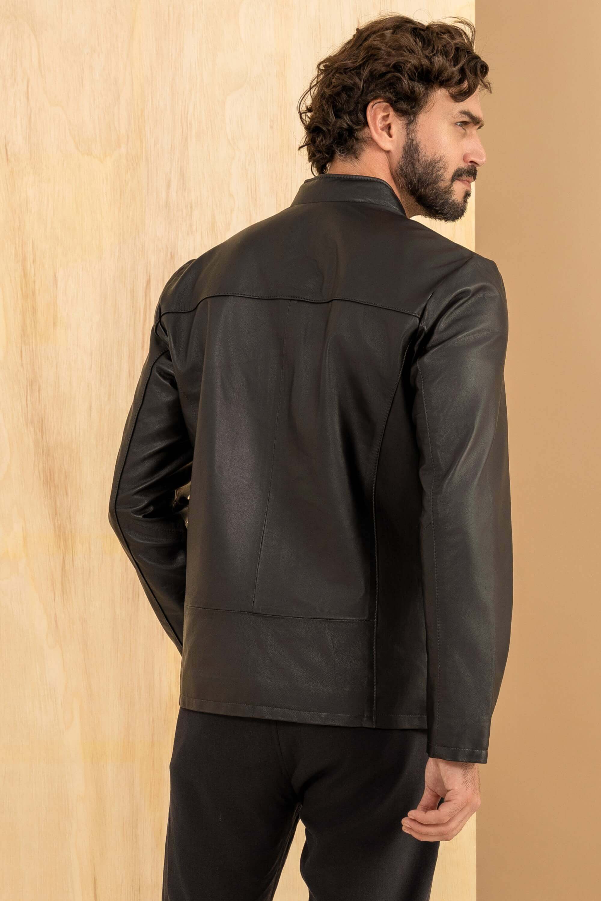 Jaqueta Masculina de couro legítimo Plus