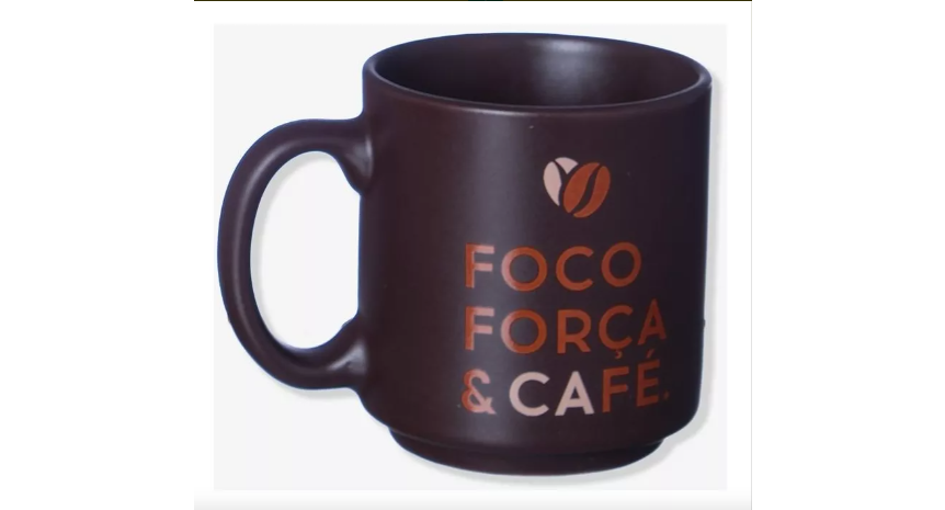 Caneca Mini Tina 100ml Foco, Forca E Café Zona Criativa