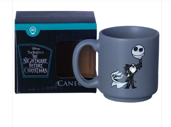 Mini Caneca de Cerâmica 100ml Cinza O Estranho Mundo de Jack Disney Zona Criativa