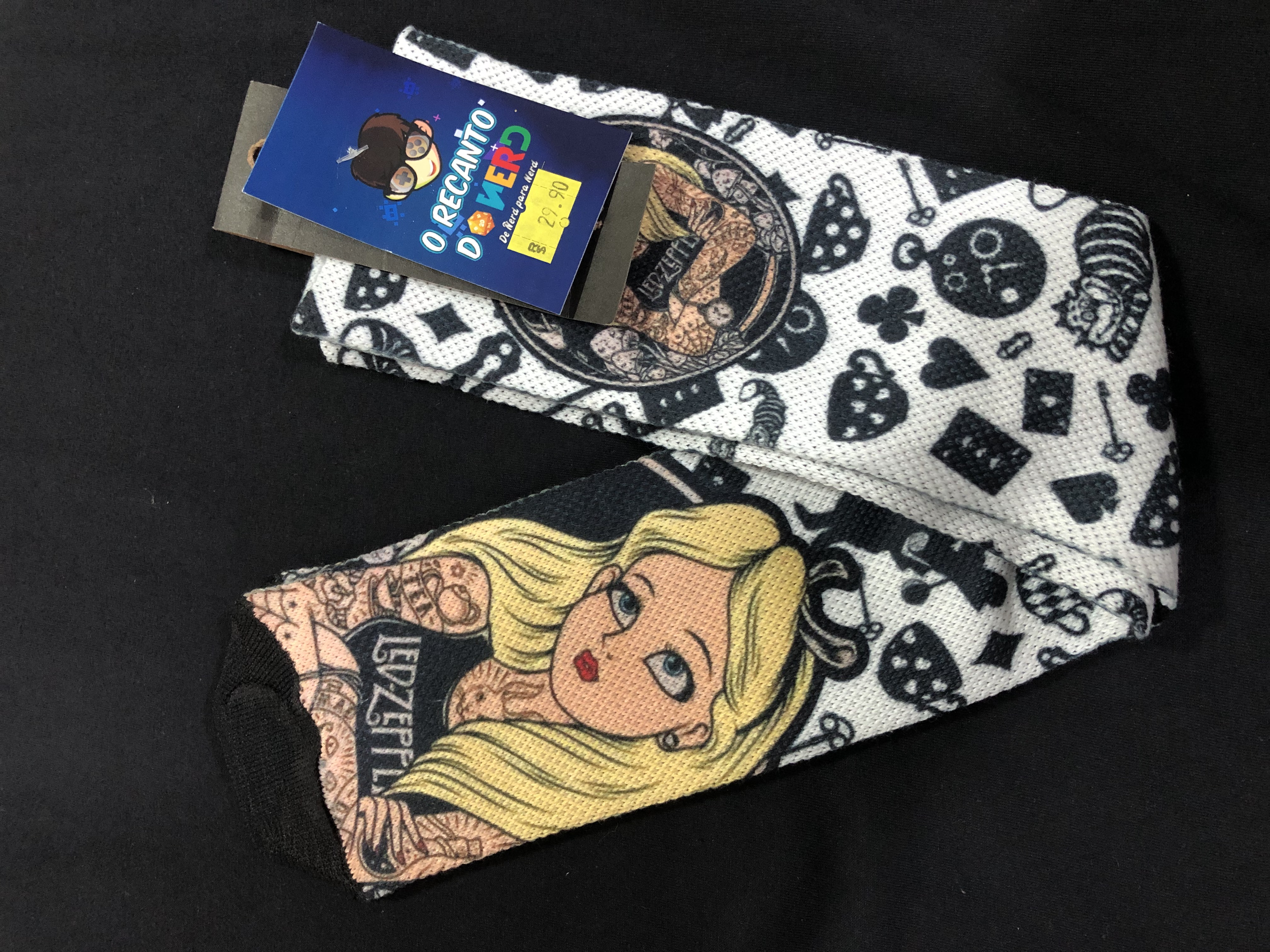 Meia - Alice Tatuada - Alice no País das Maravilhas