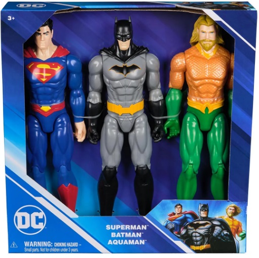 3 Bonecos Superman, Batman e Aquaman de 30cm - DC