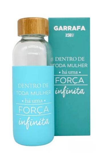 Garrafa de Vidro frase Motivacional Mulher - 450ml
