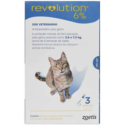REVOLUTION 6% (2,6 A 7,5 KG) - ZOOETIS UNID (302)
