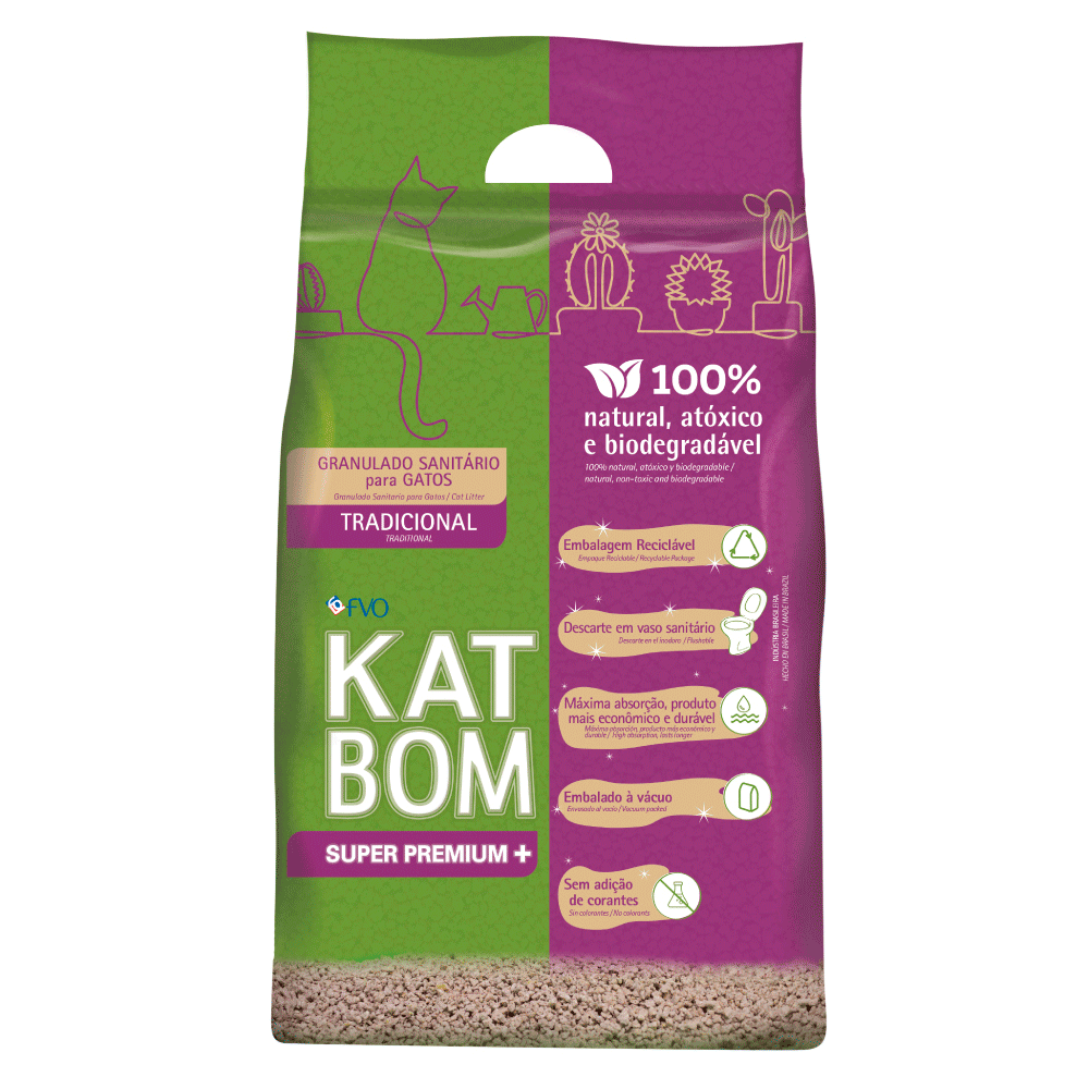 KAT BOM (CAPIM LIMAO) SANITARIO HIGIENICO P/ GATOS - FVO 3KG (353)