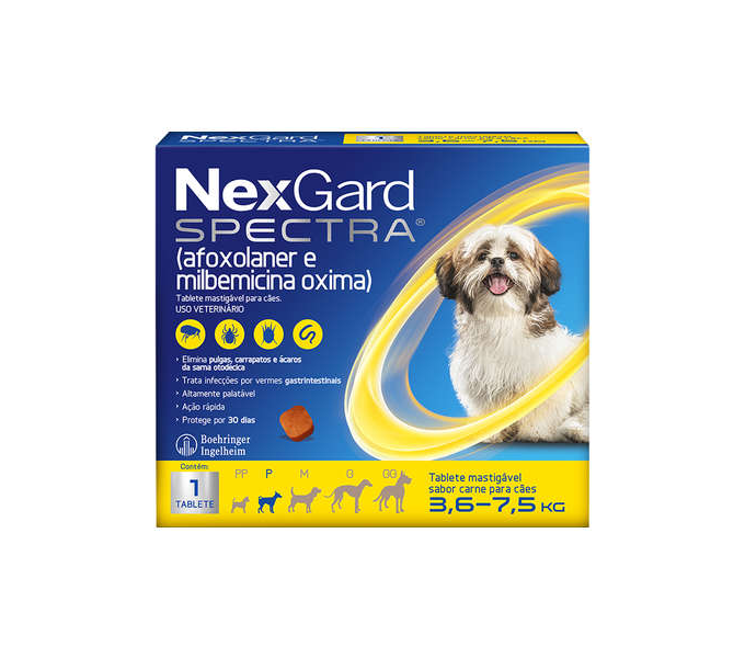 NEXGARD SPECTRA 3,6 - 7,5KG (P) - MERIAL 1 COMP (2623)