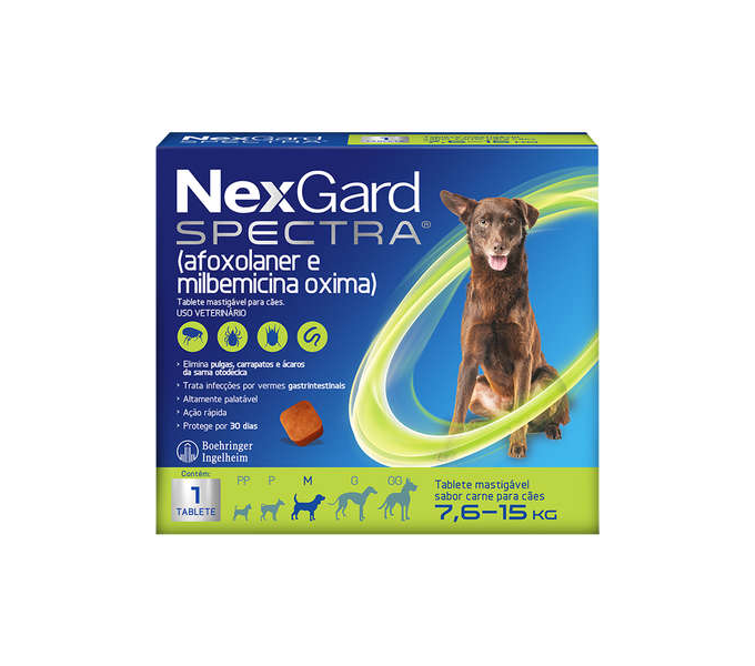 NEXGARD SPECTRA 7,6 - 15KG (M) - MERIAL 1 COMP (2624)