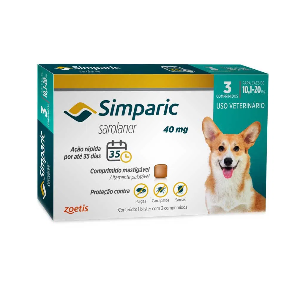 SIMPARIC (10,1 A 20 KG) 40MG - ZOOETIS UNID (888)