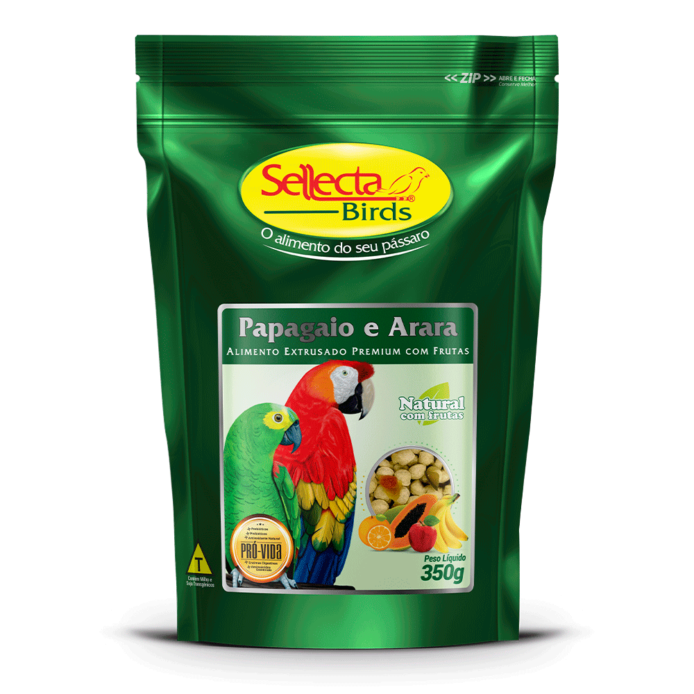 PAPAGAIO E ARARA (NATURAL C/ FRUTAS) - SELLECTA BIRDS 350G (2224)