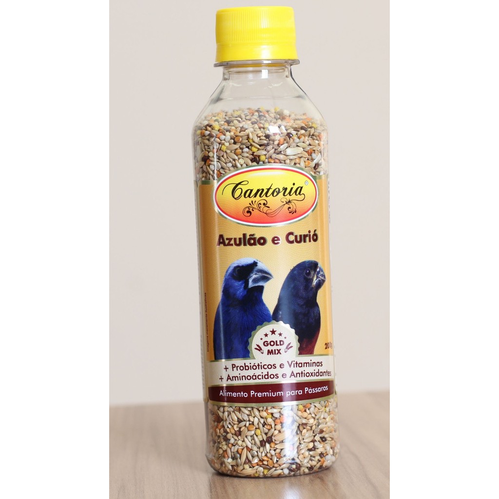 RACAO AZULAO E CURIO (GOLD MIX) GARRAFA - CANTORIA 200G (779)