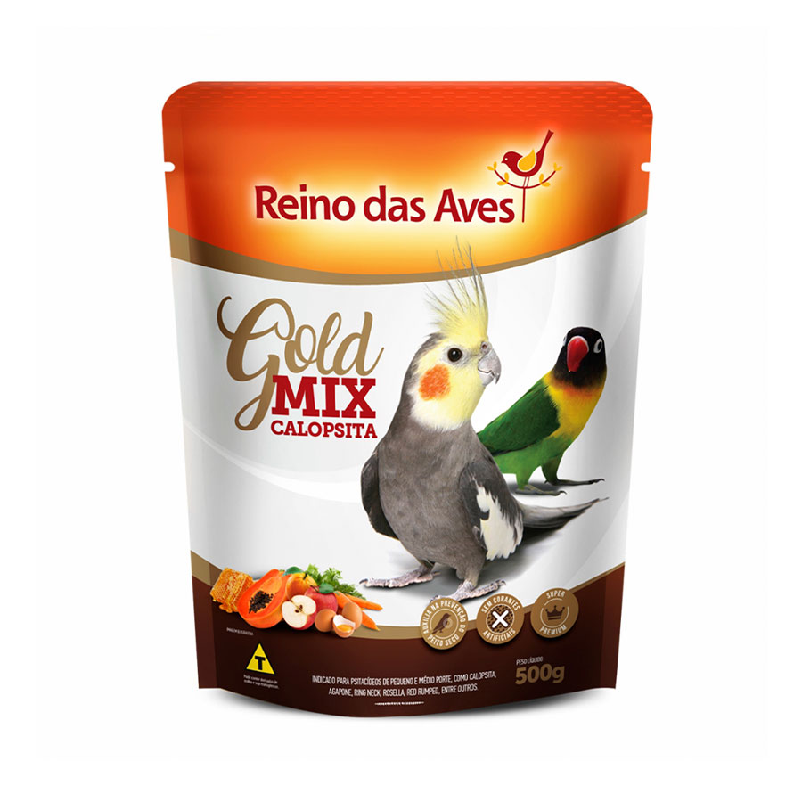 RACAO CALOPSITA GOLD MIX - REINO DAS AVES 500G (736)