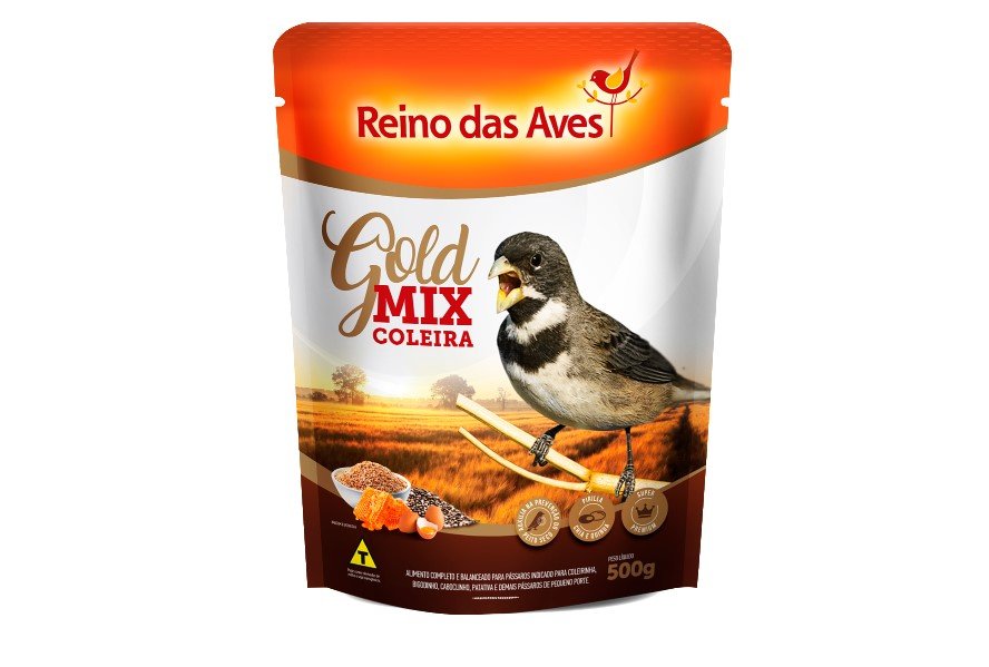 RACAO COLEIRA GOLD MIX - REINO DAS AVES 500G (731)