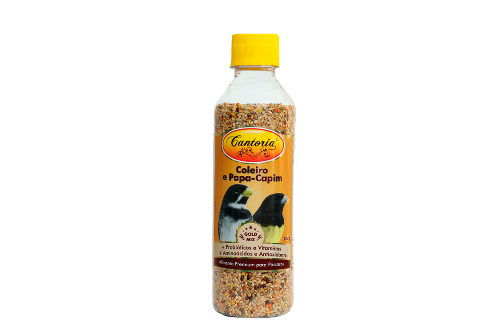 RACAO COLEIRO E PAPA-CAPIM (GOLD MIX) GARRAFA - CANTORIA 200G (778)