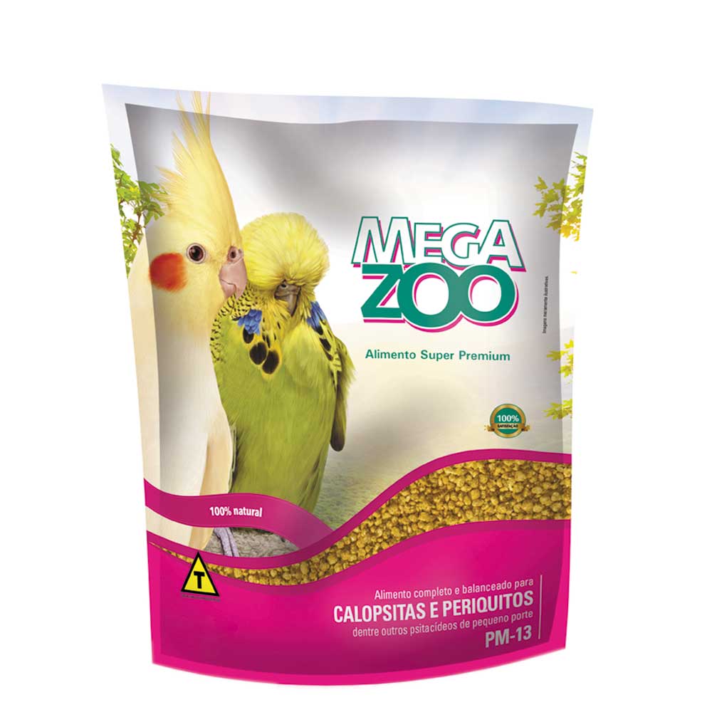 RACAO EXTRUSADA CALOPSITA E PERIQUITOS (PM-13)  - MEGAZOO 350G (630)