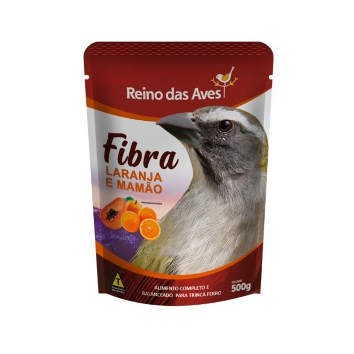RACAO FIBRA LARANJA C/ MAMAO - REINO DAS AVES 500G (725)