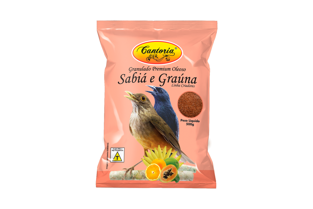 RACAO MISTURA BALANCEADA SABIA E PASSARO PRETO - CANTORIA 500G (716)