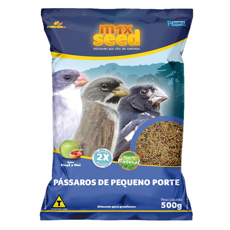 RACAO MIX SEED PASSAROS DE PEQUENO PORTE - MELODIAPET 500G (2317)
