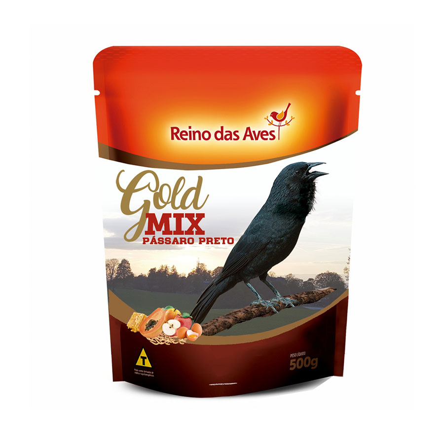 RACAO PASSARO PRETO GOLD MIX - REINO DAS AVES 500G (1785)
