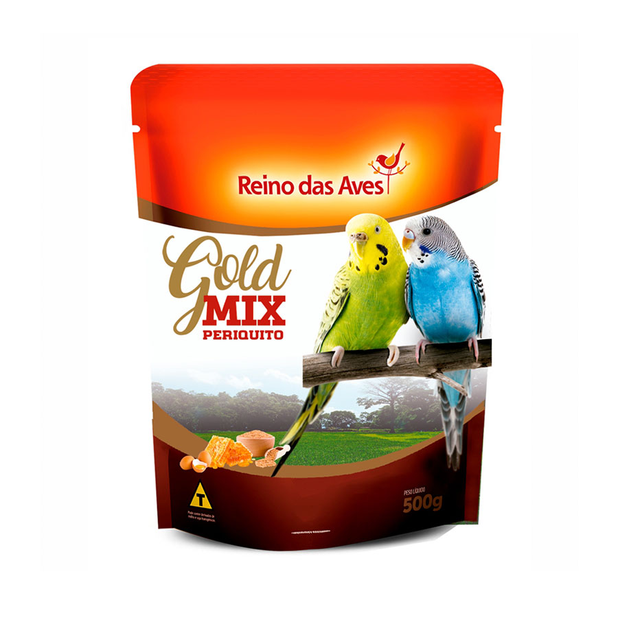 RACAO PERIQUITO GOLD MIX - REINO DAS AVES 500G (735)