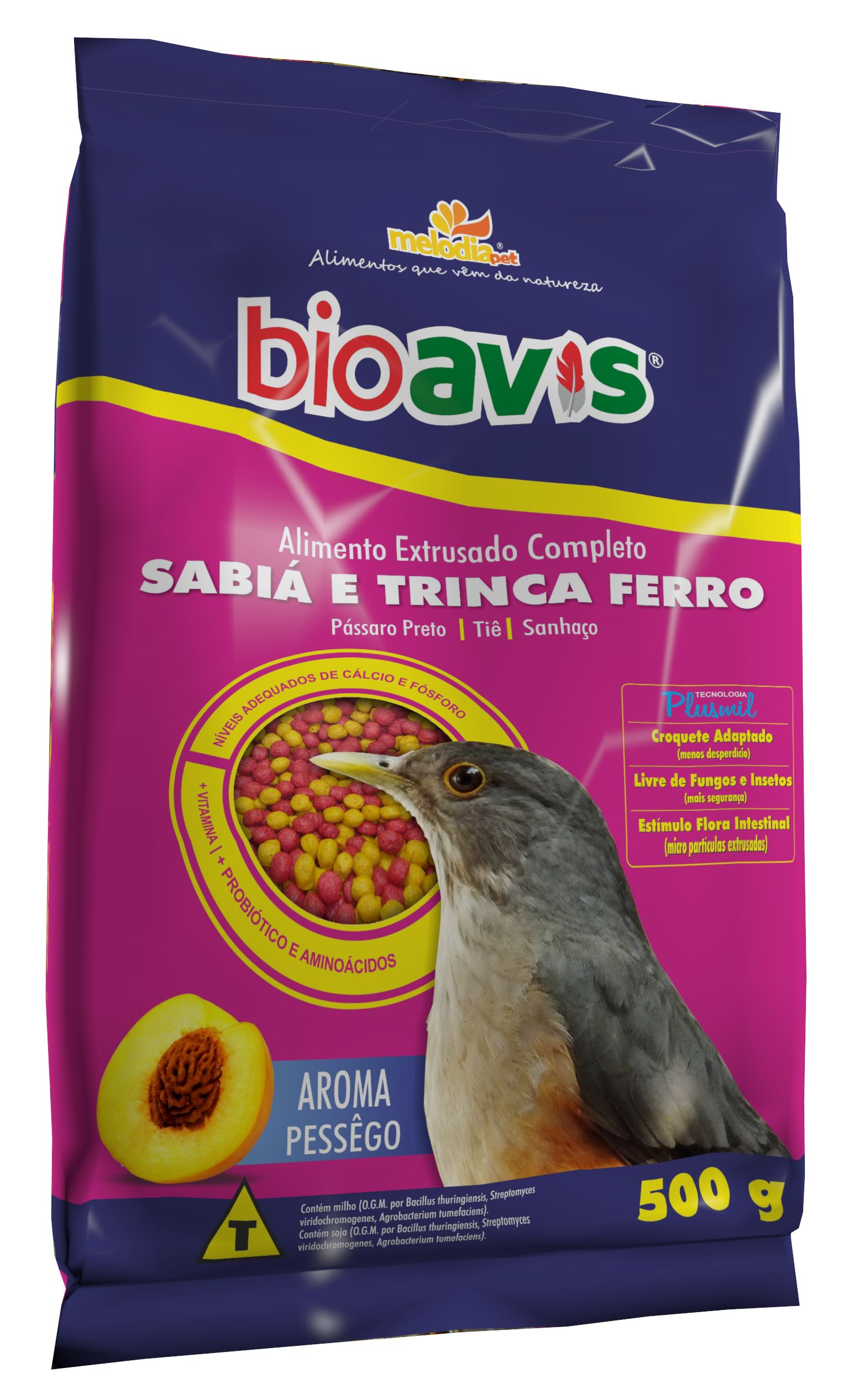RACAO SABIA E TRINCA-FERRO - BIOAVIS 500G (748)