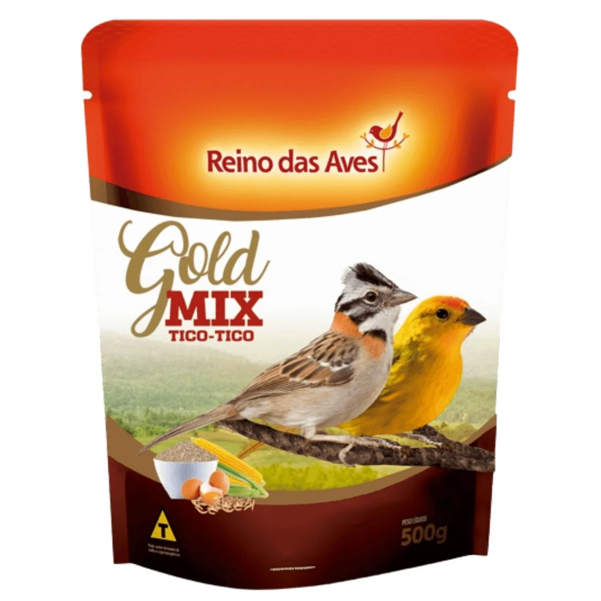 RACAO TICO-TICO GOLD MIX - REINO DAS AVES 500G (745)