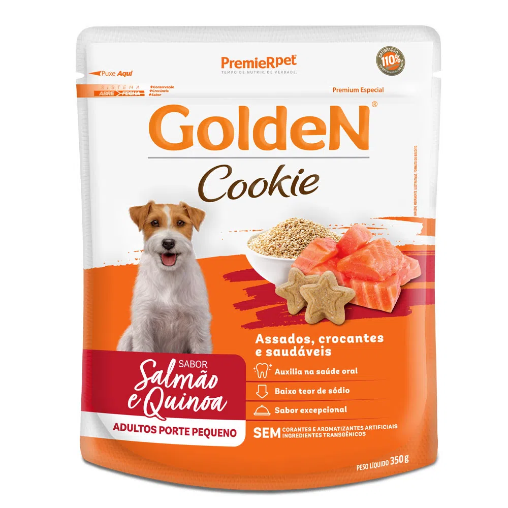 COOKIE CAES ADULTOS PEQ PORTE (SALMAO E QUINOA) - GOLDEN 350G (2984)