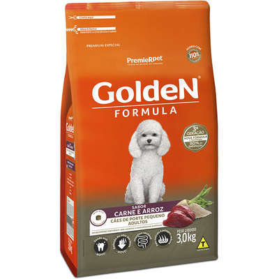 GOLDEN FORMULA MB ADULTOS PEQ. PORTE (CARNE) - PREMIER 3KG (866)