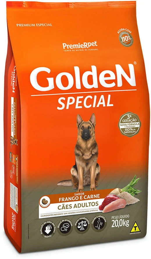 GOLDEN SPECIAL CAES ADULTOS (FRANGO E CARNE) - PREMIER 20KG (868)