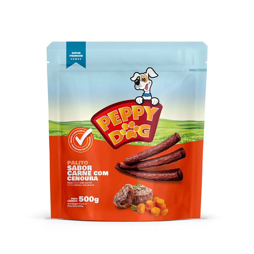 PALITINHO CARNE C/ CENOURA - PEPPY DOG 65G (1687)