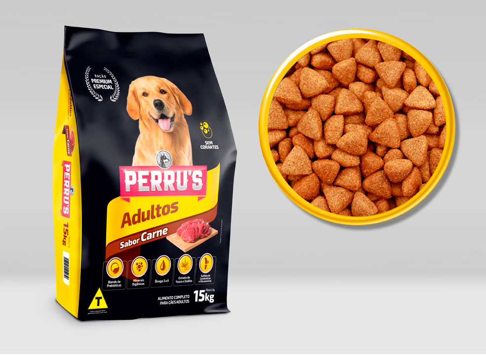 PERRUS ADULTO (CARNE) - CEDAN RACOES 15KG (2330)
