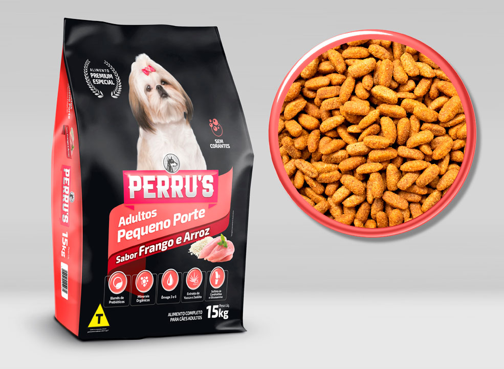 PERRUS RACAS PEQUENAS ADULTO (FRANGO E ARROZ) - CEDAN RACOES 15KG (2333)