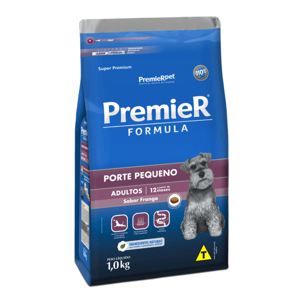 PREMIER FORMULA RAC. PEQUENAS CAES ADULTOS (FRANGO) - PREMIER 1KG (1093)