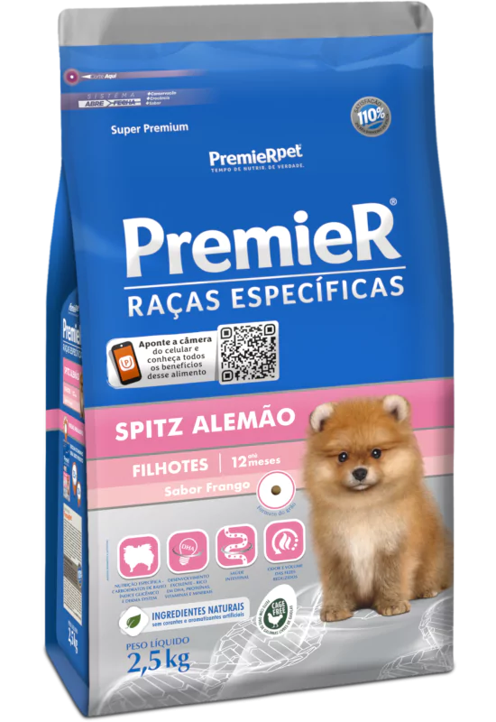 PREMIER RACAS ESPECIFICAS SPITZ ALEMAO FILHOTES (FRANGO) - PREMIER 1KG (2316)