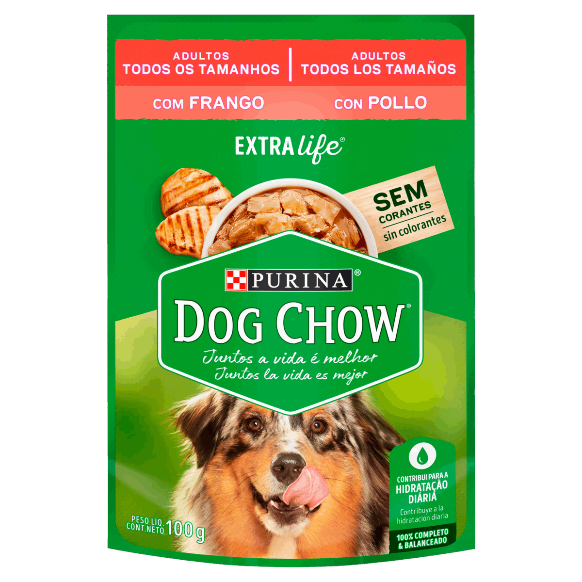 SACHE DOG CHOW ADULTO  EXTRA LIFE FRANGO - PURINA 100G (2044)