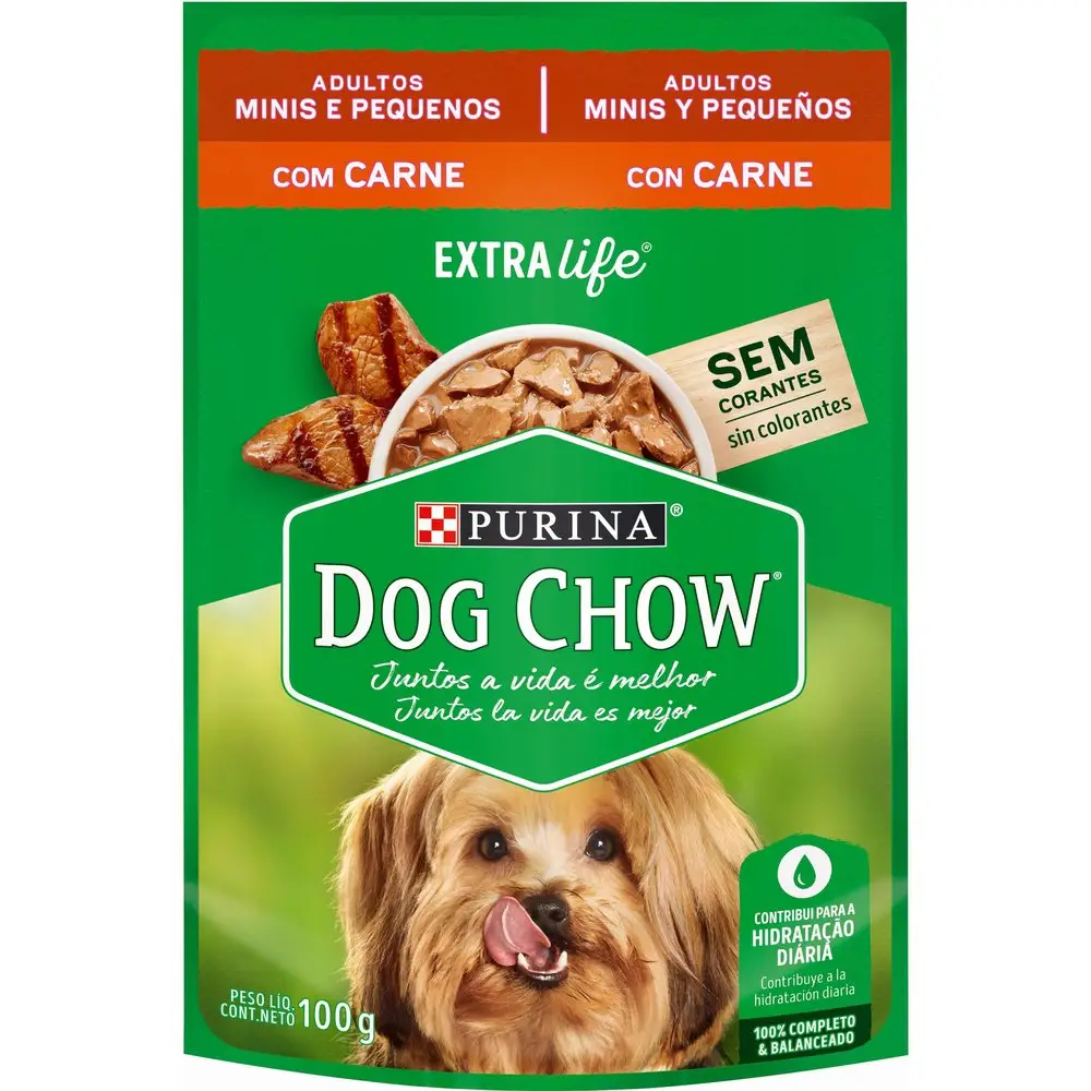 SACHE DOG CHOW ADULTO EXTRA LIFE CARNE - PURINA 100G (1638)