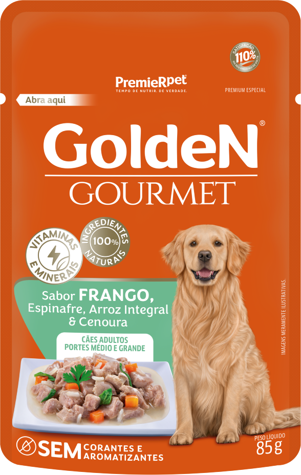 SACHE GOLDEN GOURMET CAES ADULTOS P. MEDIO (FRANGO) - PREMIER 70G (2036)