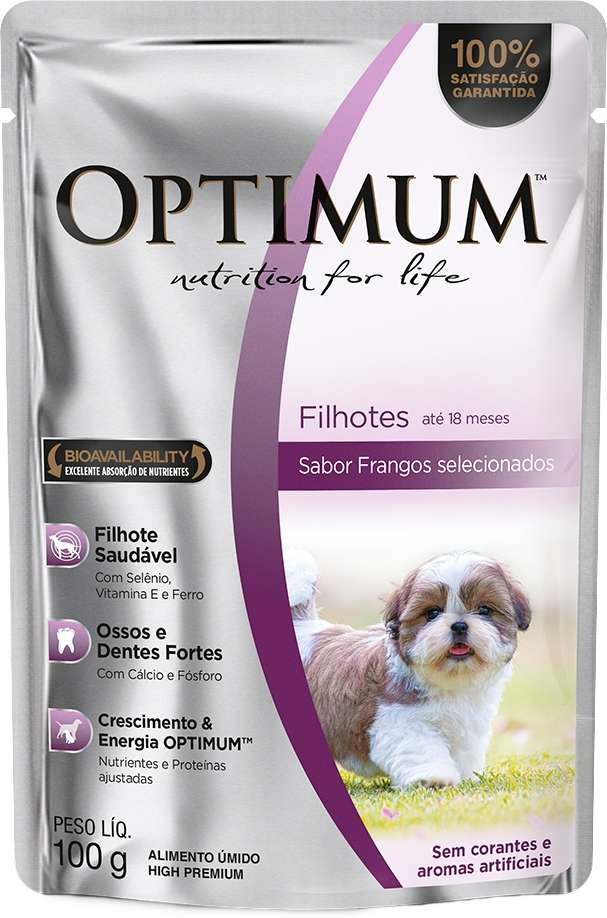 SACHE OPTIMUM DOG FILHOTE (FRANGO) - MARS 100G (3140)