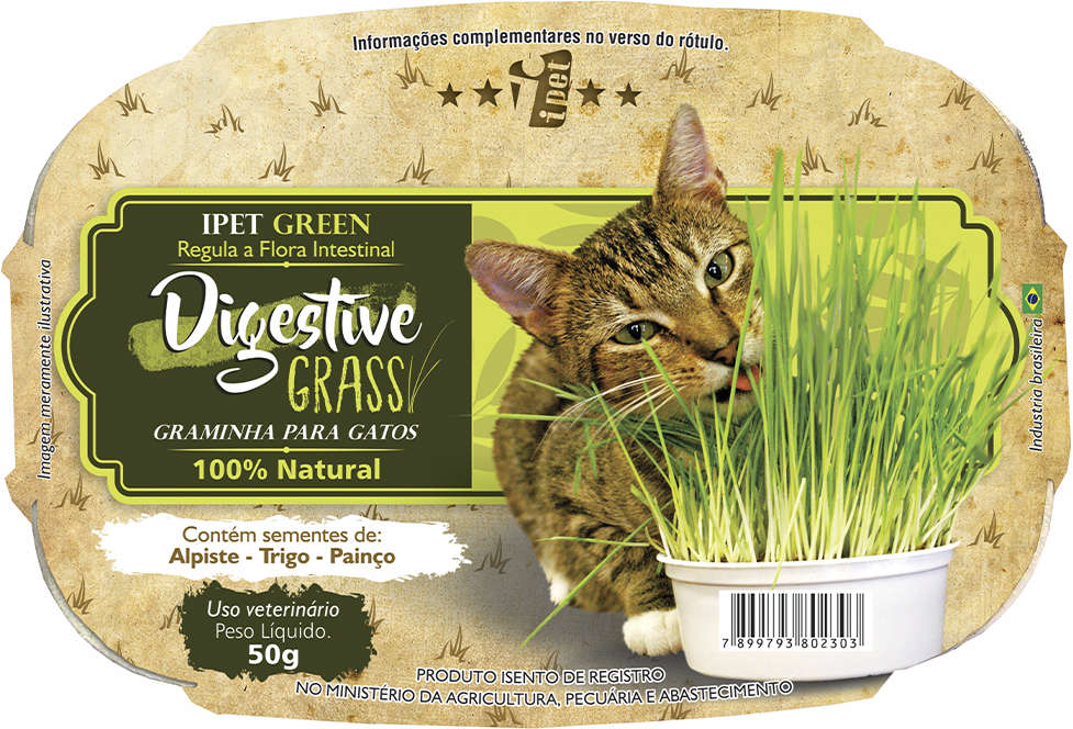 DIGESTIVE GRASS GRAMINHA P/ GATOS - IPET 50G (2594)