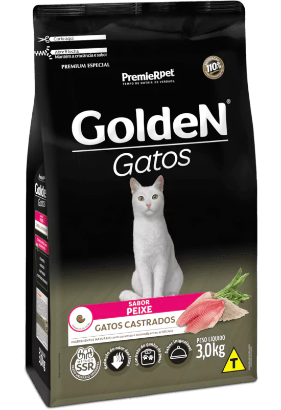 GOLDEN GATOS CASTRADOS PEIXE - PREMIER 500G (845)