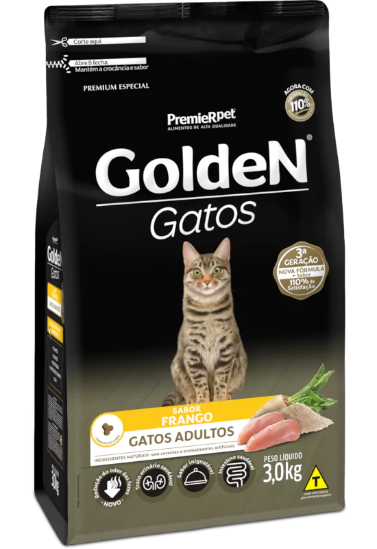 GOLDEN GATOS FRANGO ADULTO - PREMIER 500G (828)