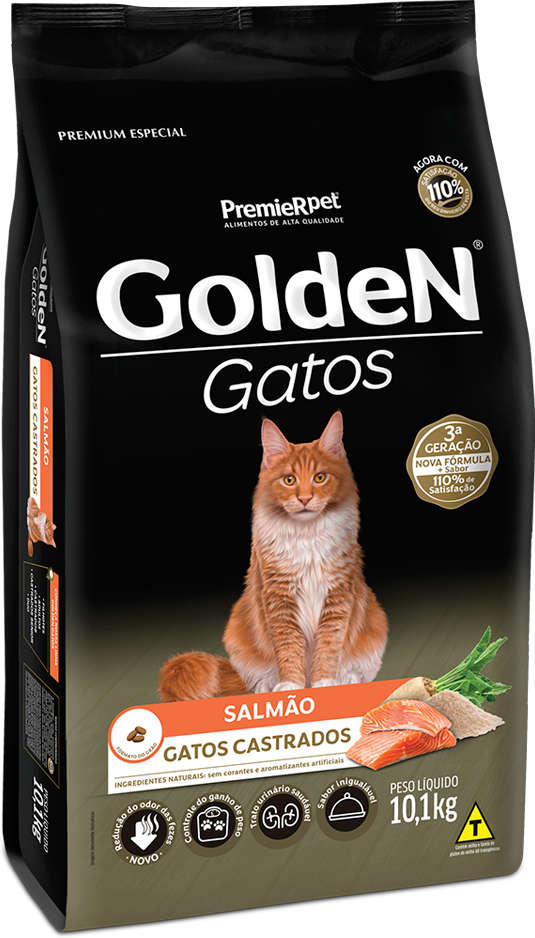 GOLDEN GATOS SALMAO ADULTO - PREMIER 10,1KG (2177)