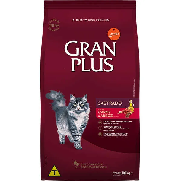 GRAN PLUS GATO CASTRADO CARNE - AFFINITY 10,1KG (2169)