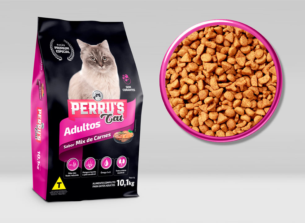 PERRUS CAT ADULTO (MIX DE CARNES) - CEDAN RACOES 500G (2334)