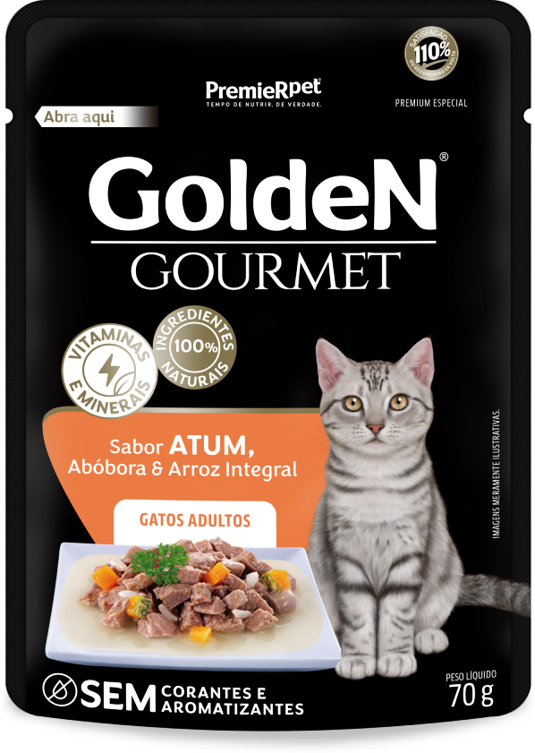 SACHE GOLDEN GOURMET GATOS ADULTOS (ATUM) - PREMIER 70G (1626)