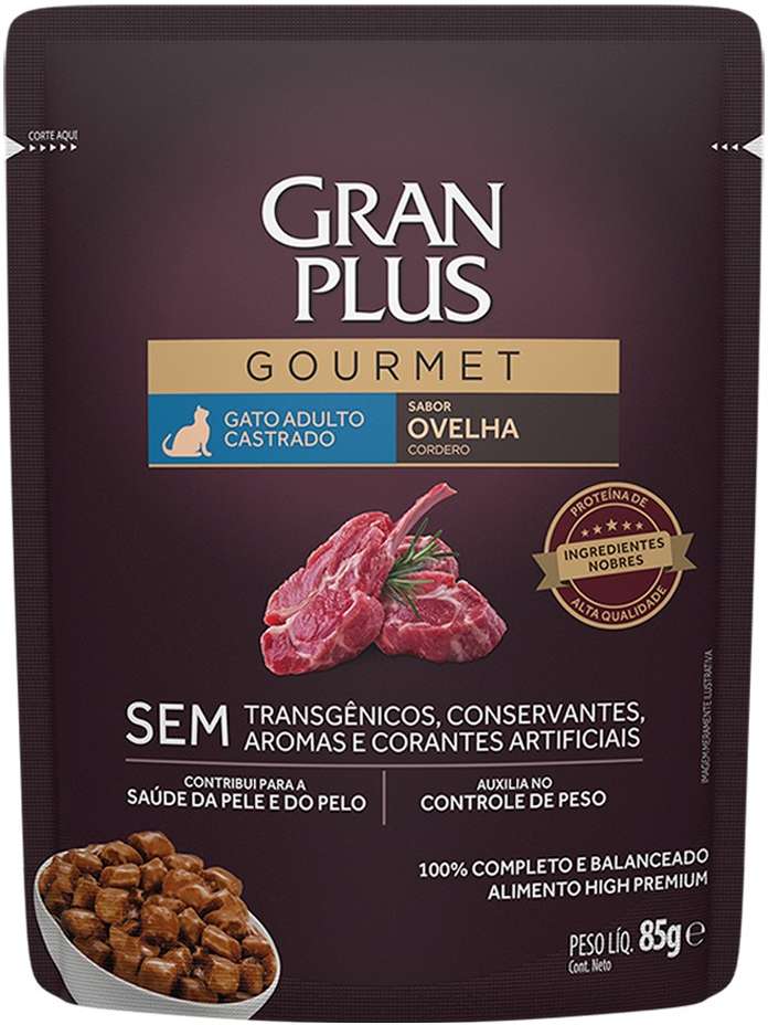SACHE GRAN PLUS GATOS CASTRADO GOURMET (OVELHA) - AFFINITY 85G (1690)