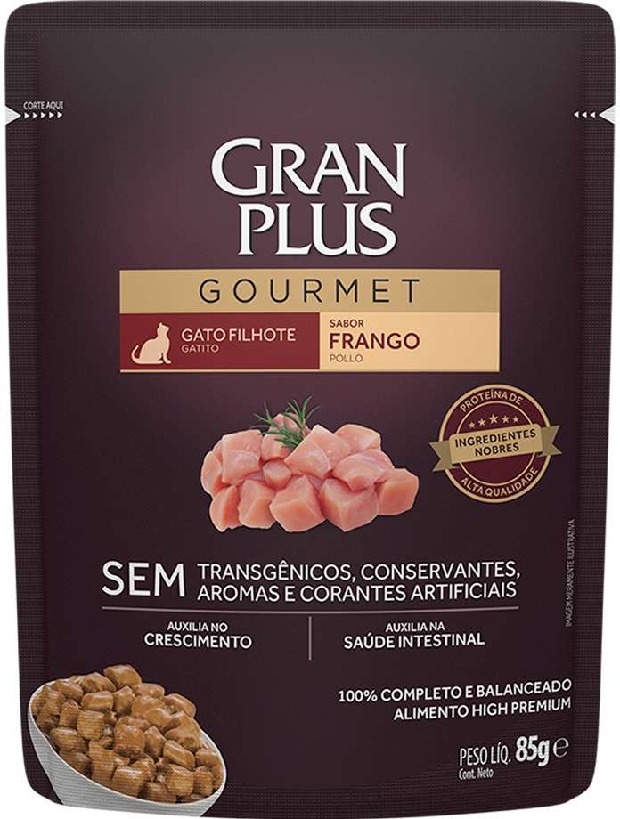 SACHE GRAN PLUS GATOS FILHOTES (FRANGO) - AFFINITY 85G (469)