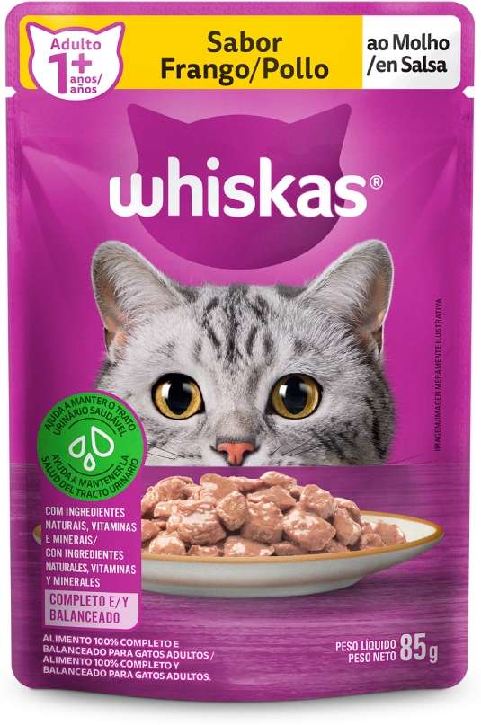 SACHE WHISKAS ADULTO 1+ FRANGO - MARS 85G (852)